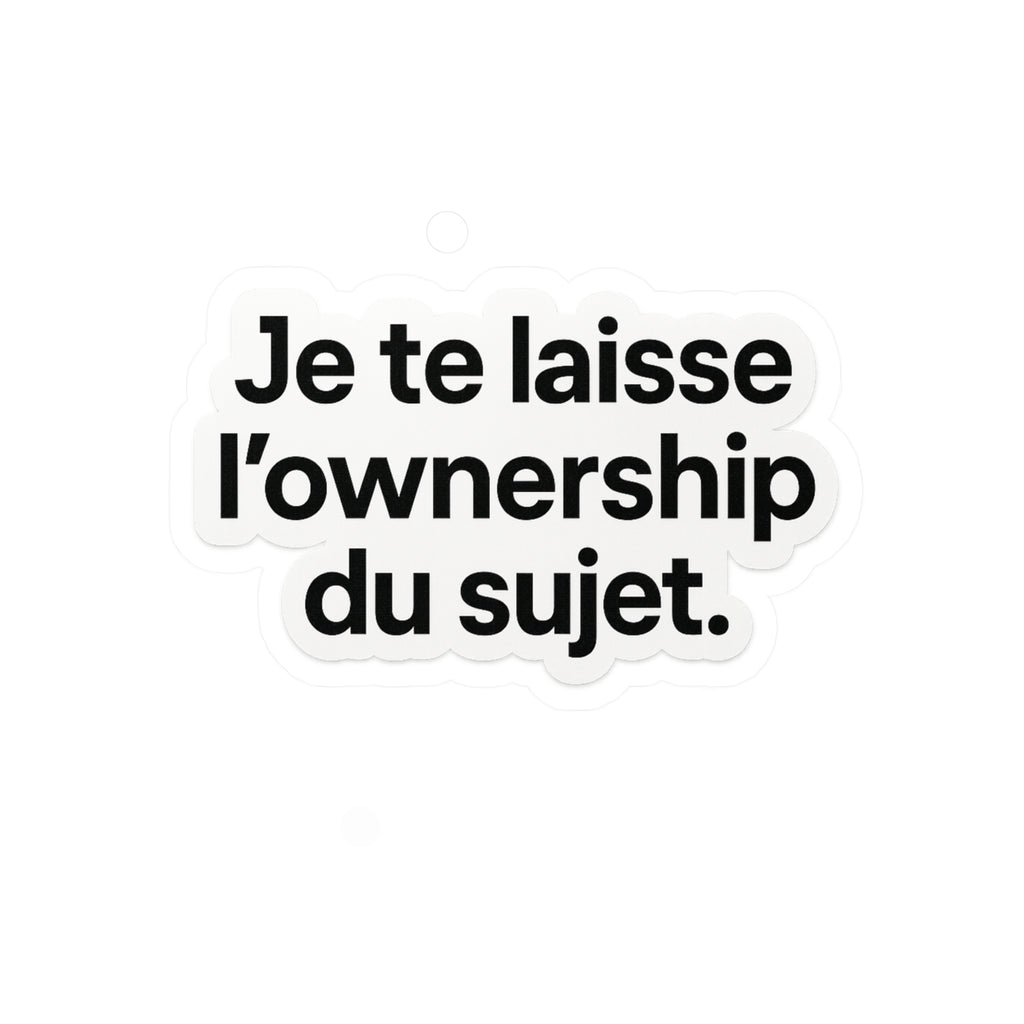 je te laisse l'ownership du sujet