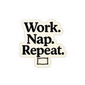 Work Nap Repeat Vinyl Kiss-Cut Stickers, Laptop Decals, Motivational Stickers, Office Decor, Gift for Workaholics