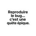 reproduire le bug c'est une quète épique