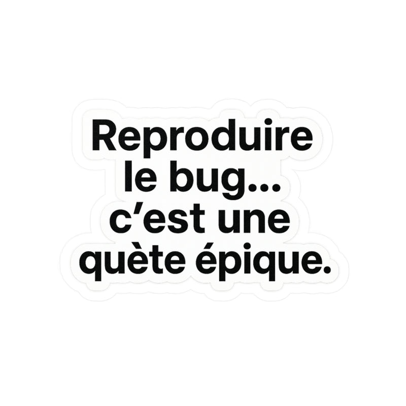 reproduire le bug c'est une quète épique