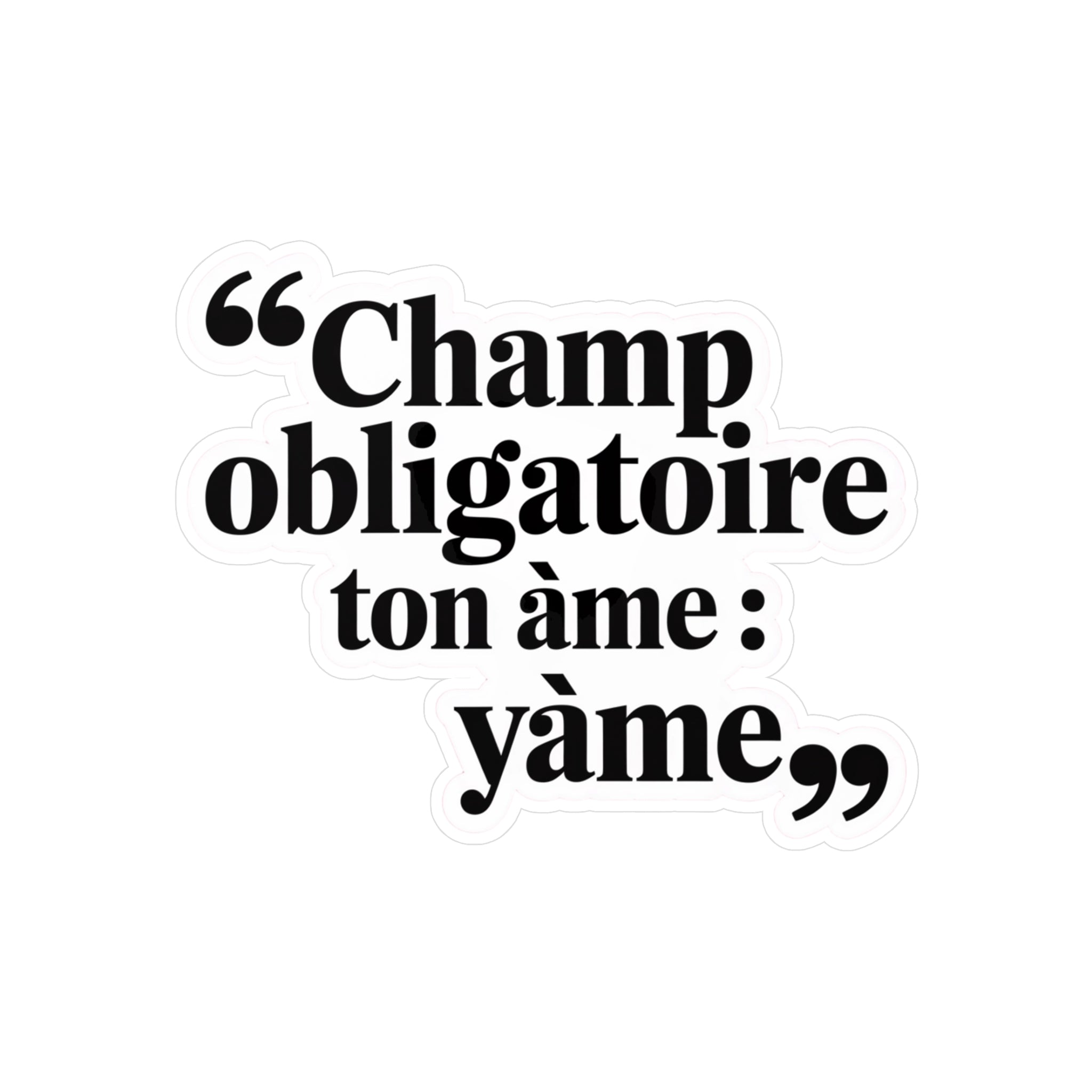 Champ obligatoire : ton âme
