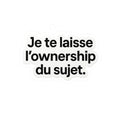 je te laisse l'ownership du sujet