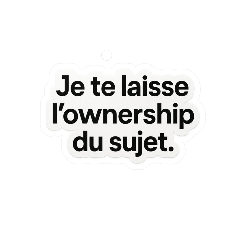 je te laisse l'ownership du sujet