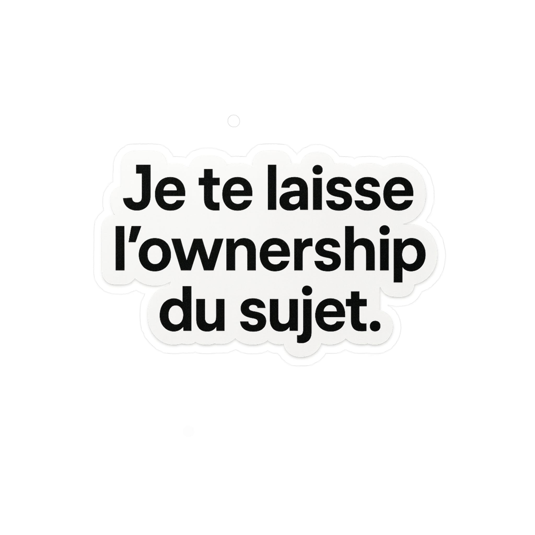 je te laisse l'ownership du sujet