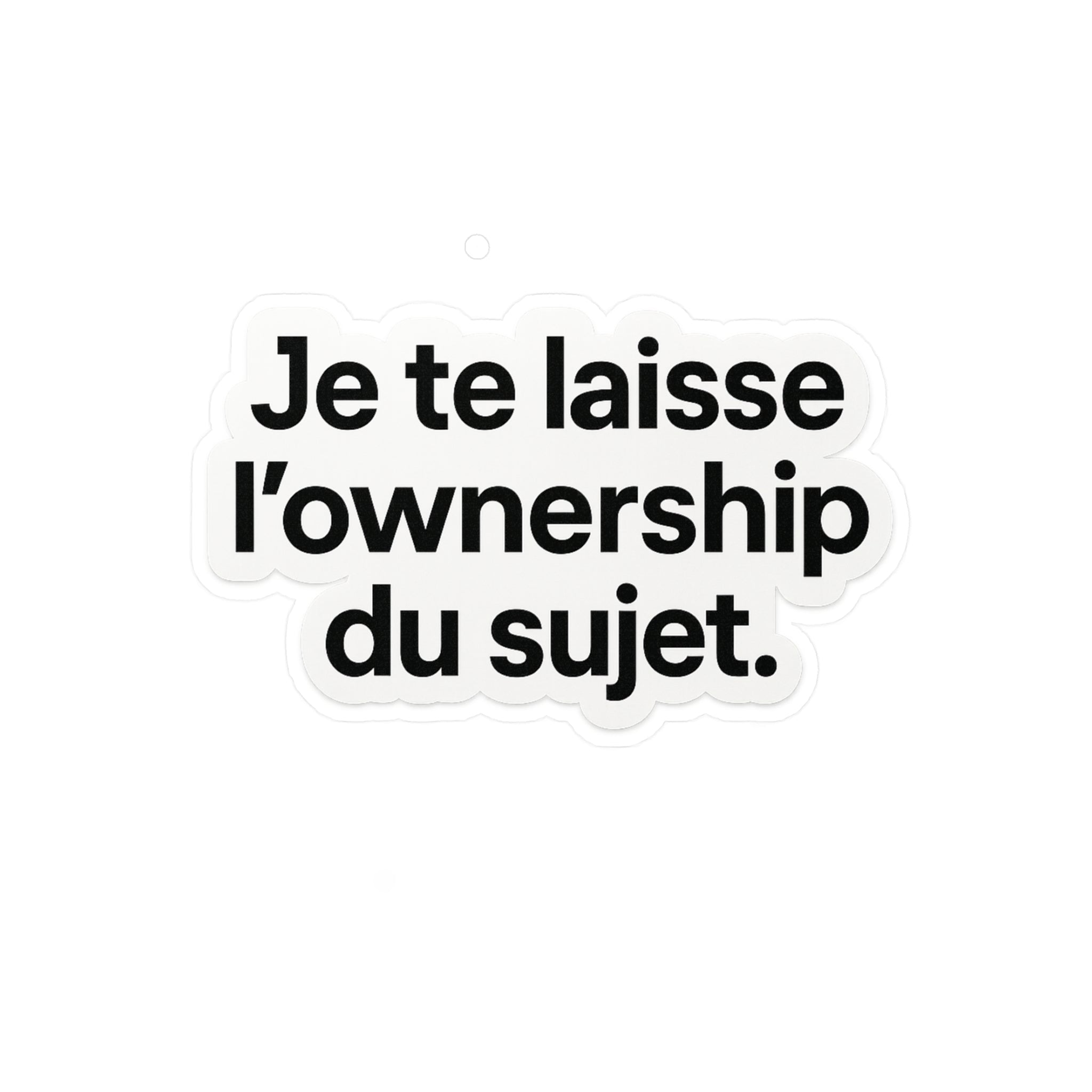 je te laisse l'ownership du sujet